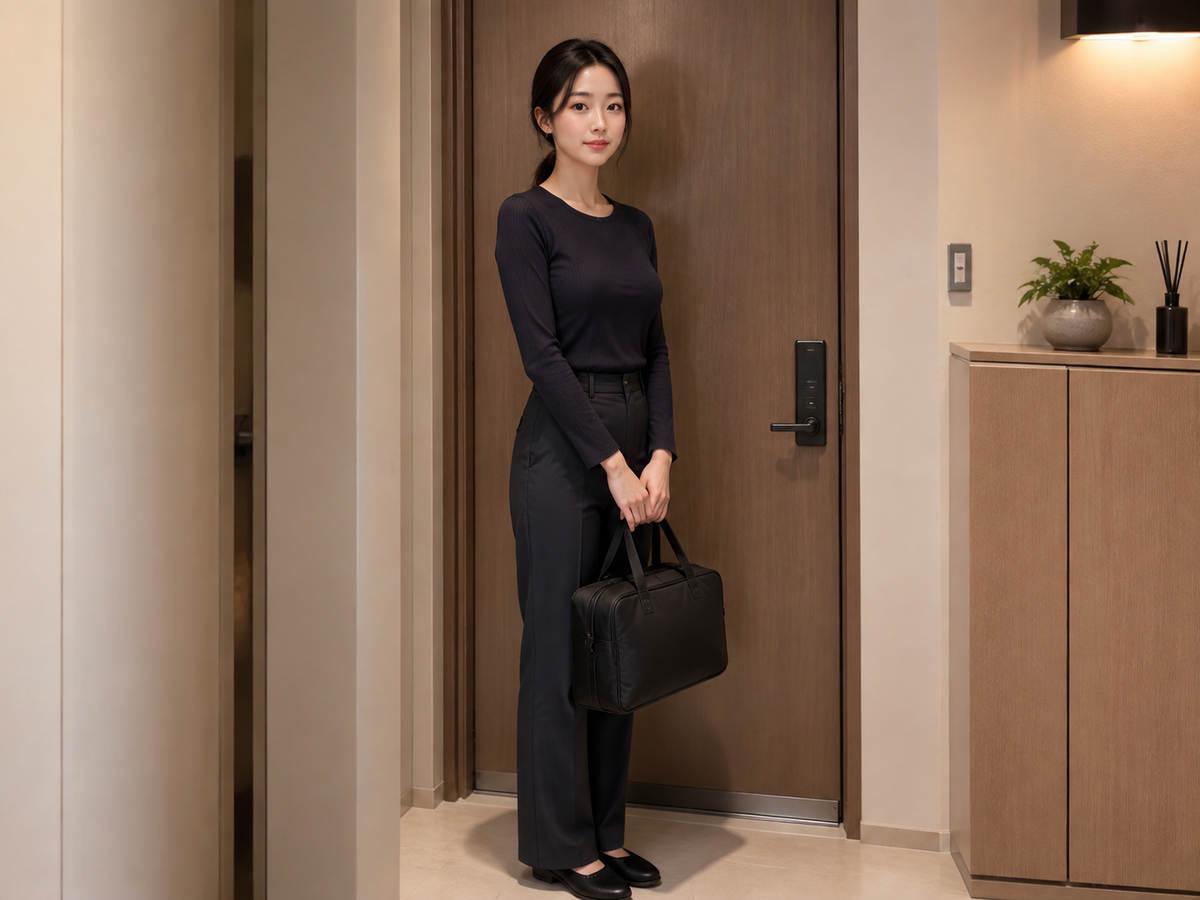 인천 영종구 방문 홈케어 일정을 준비하는 젊은 성인 한국 여성 관리사